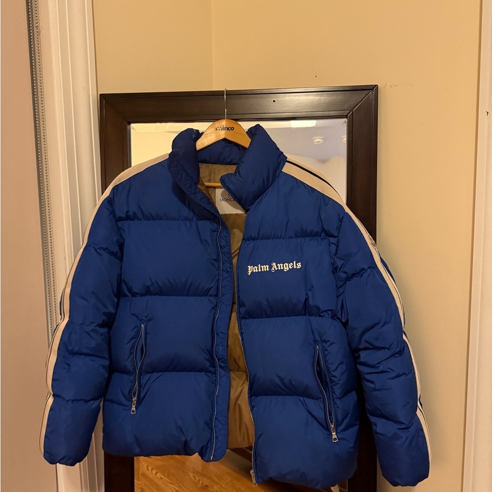 Palm Angels Blue Puffer Jacket